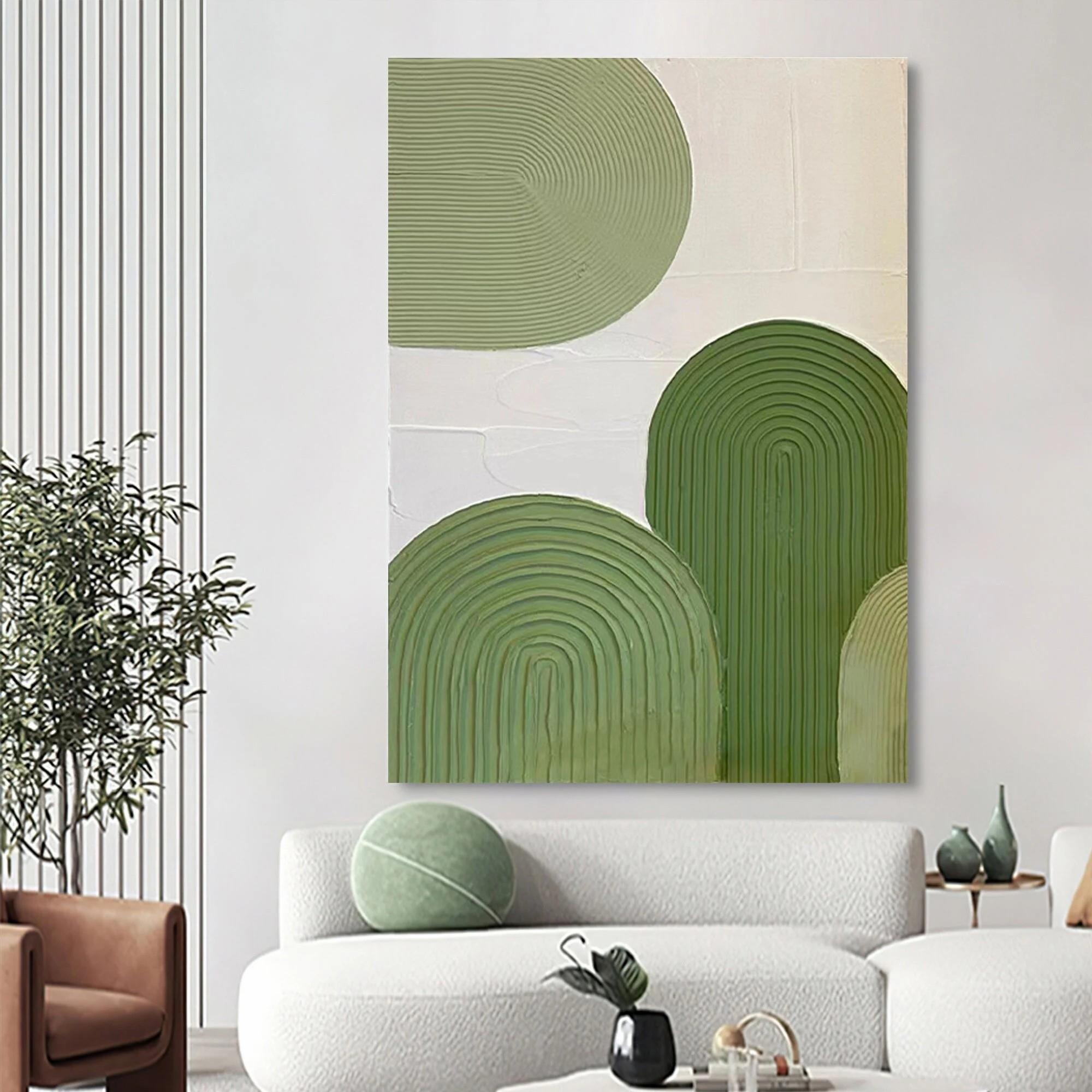Moderne Mode grün von Palettenmesser Wandkunst Minimalismus Textur Ölgemälde